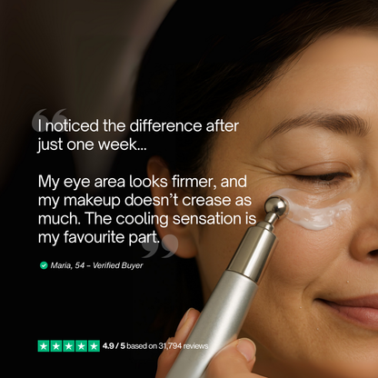 DermaSmooth™ Eye Massager + Caffeine De-Puff Serum